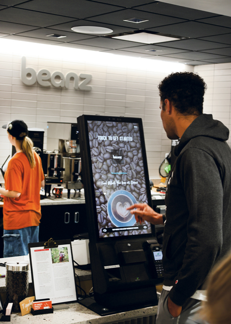 Touch-screen technology provides the university easy access to data that can be used to access changing food trends quickly.