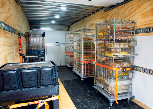The FE&S Kitchen Storage Makeover team reconfigured the food4VOLS truck and replaced prior components with food-grade materials designed for transporting food.