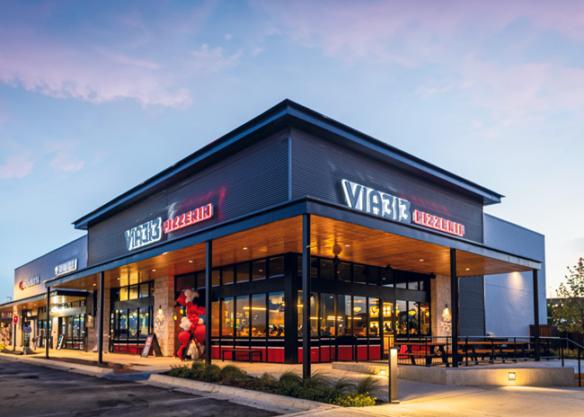 Specializing in authentic Detroit-style pizza baked in heavy, rectangular pans, Via 313 offers a full bar and neighborhood pizzeria-style dine-in service at all of its brick-and-mortar locations. 