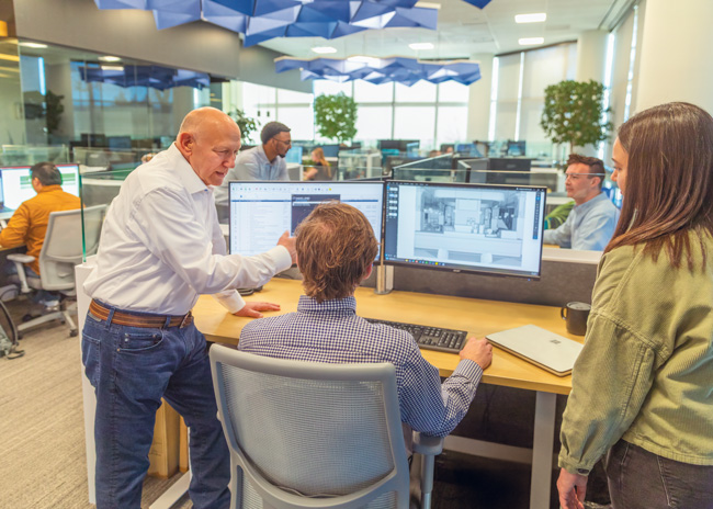 One hallmark of Lenny Condenzio’s career is his willingness to share his knowledge and mentor people both in his company, as seen here, and those from other organizations.