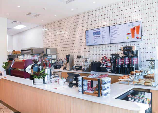 Costa’s six coffee shops in the U.S. are designed to build a brand presence.