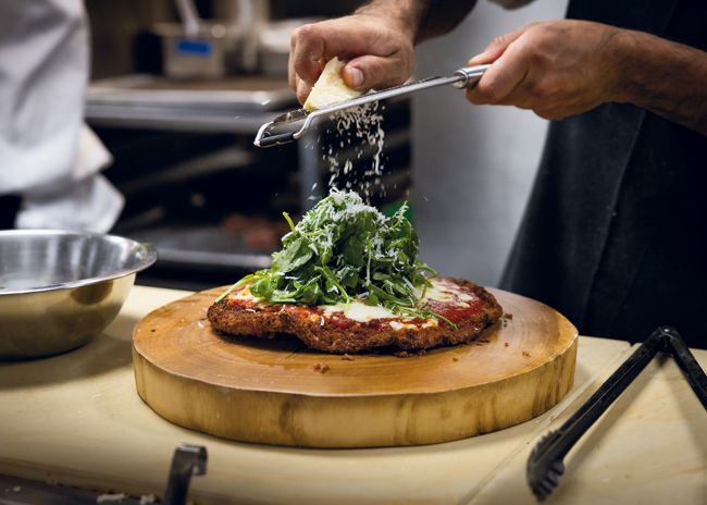 The Gravitas menu emphasizes both quality and a range of options, such as the club’s signature scallops and chicken parmesan. 